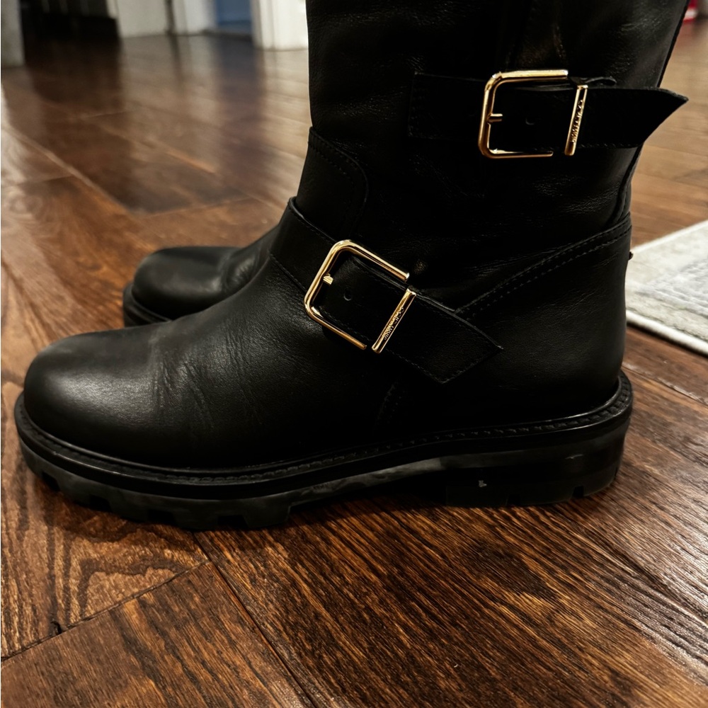 Jimmy Choo Youth II Black Leather Boots Women - Picture 8 of 13